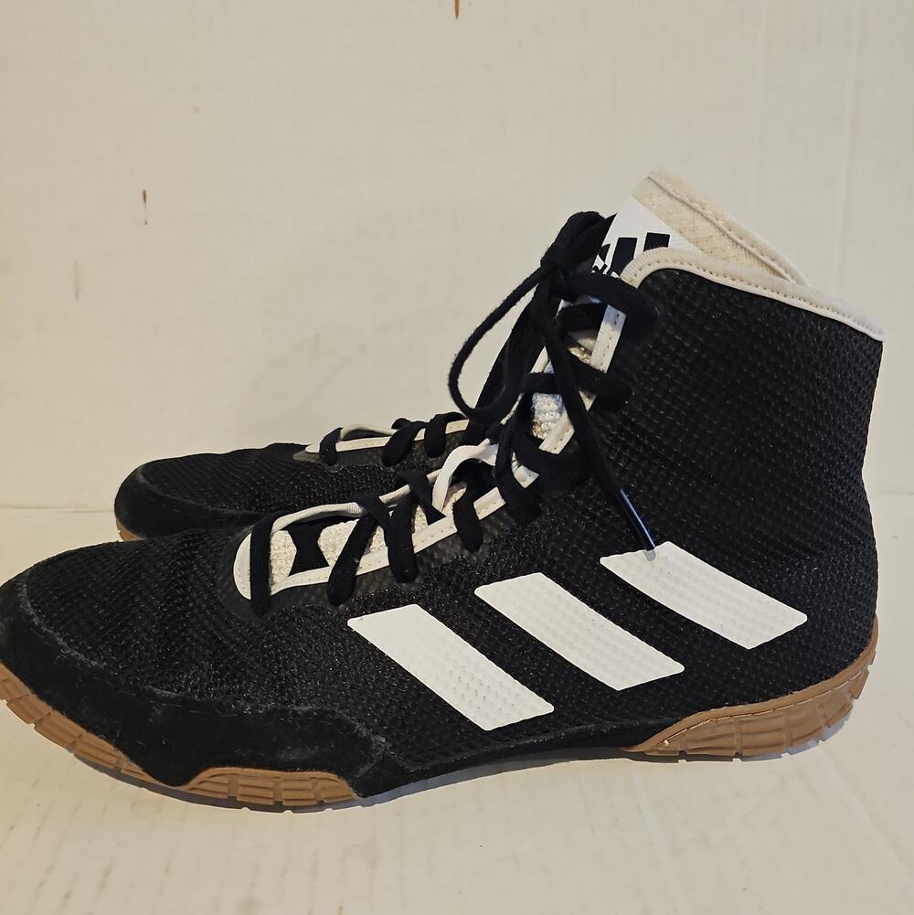 Adidas Wrestling Shoes Mens 10.5 Black High Top Sneakers Athletic Gym FZ5388